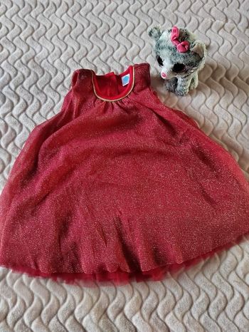 Robe de fête rouge 9 mois
