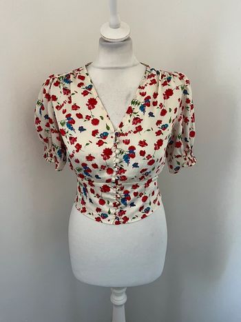 Blouse satinée à fleurs The Kooples XS