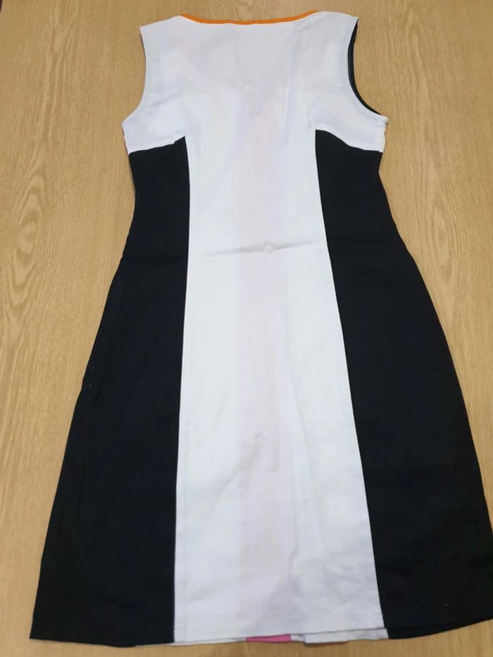 Robe femme Morgan T36 long 81cm blanc/noir/rose - photo numéro 2