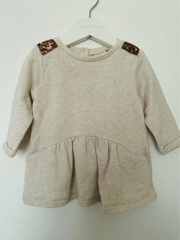 Robe crème beige dorée fille 6 mois