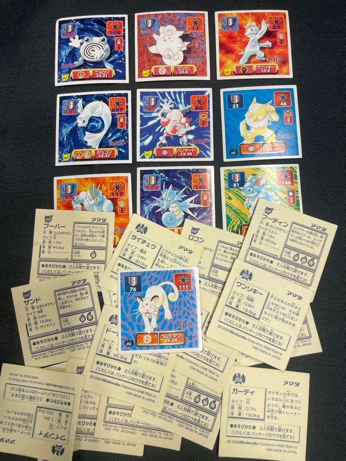 Lot 25 autocollants Pokémon Vintage Japon 1996 – Arcanin Raichu Zapdos Rare - photo numéro 2