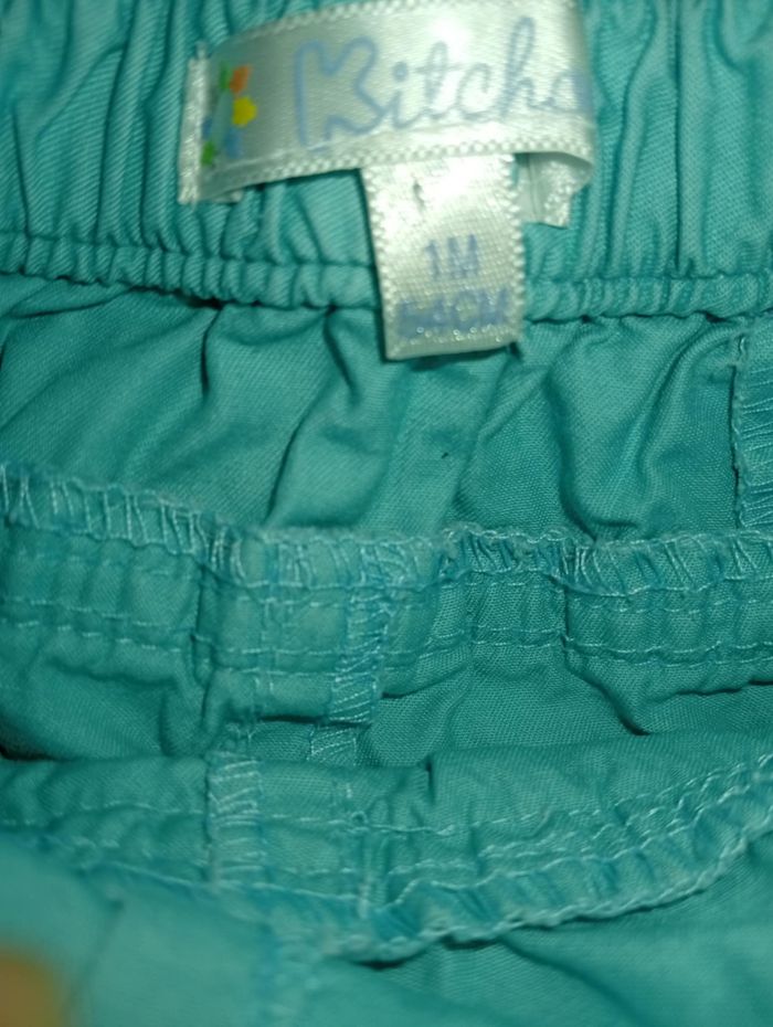 Pantalon fille Kitchoun bleu turquoise taille 1 mois / 56 cm - photo numéro 2