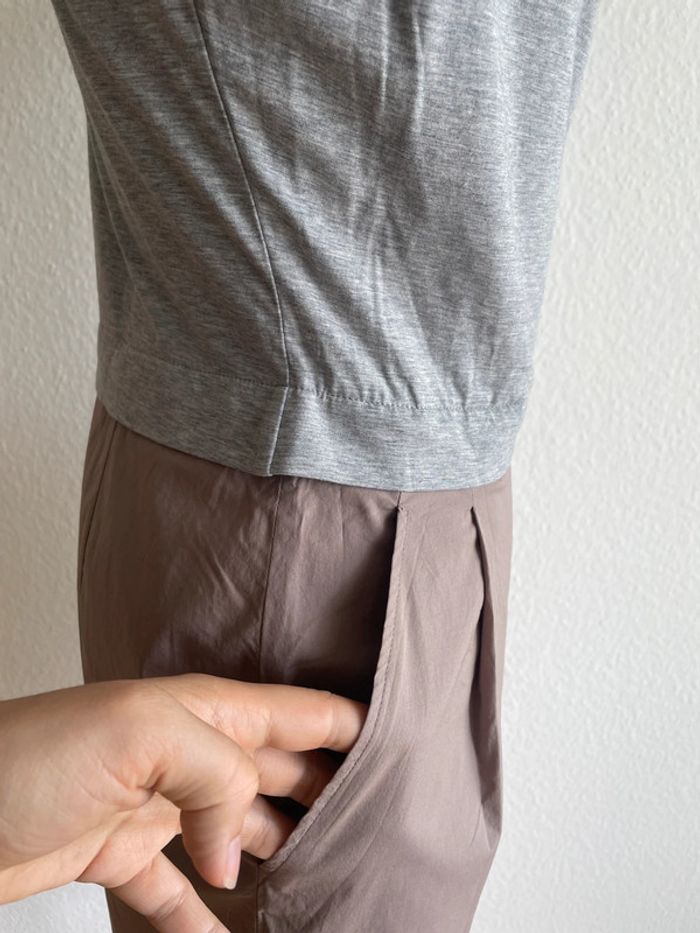 Robe bi-matière taupe Fabiana Filippi - photo numéro 4