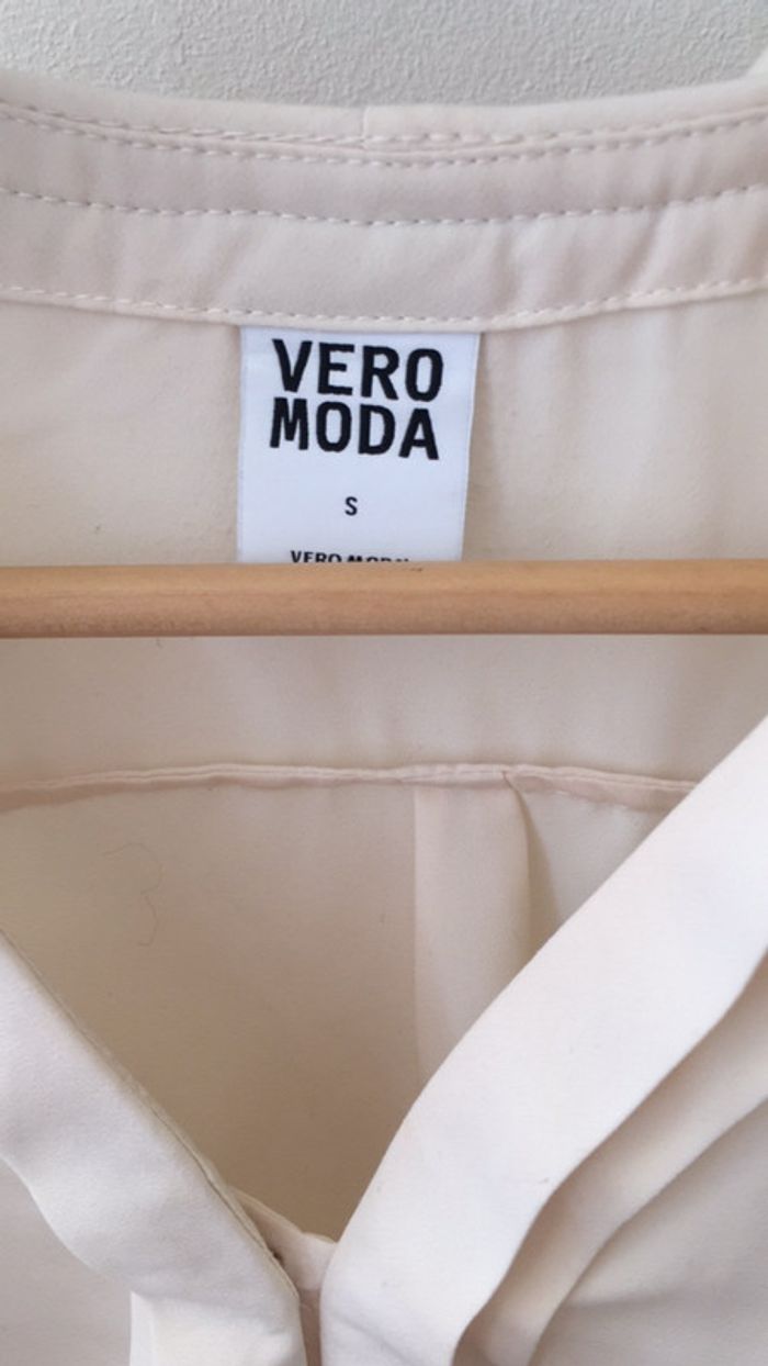 Chemise blouse habille blanc crème Vero mode taille S - photo numéro 5