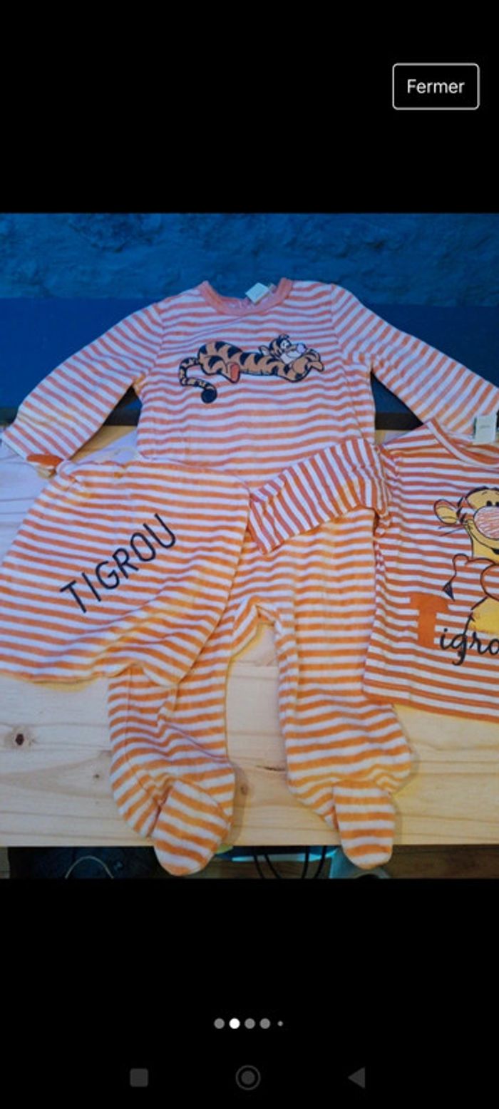 Lot pyjama + haut manche longue tigrou 3-6 mois neuf sans etiquette - photo numéro 9