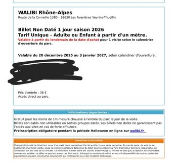 Billet walibi