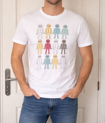 Tee-shirt blanc playmobil homme Jules taille M/38