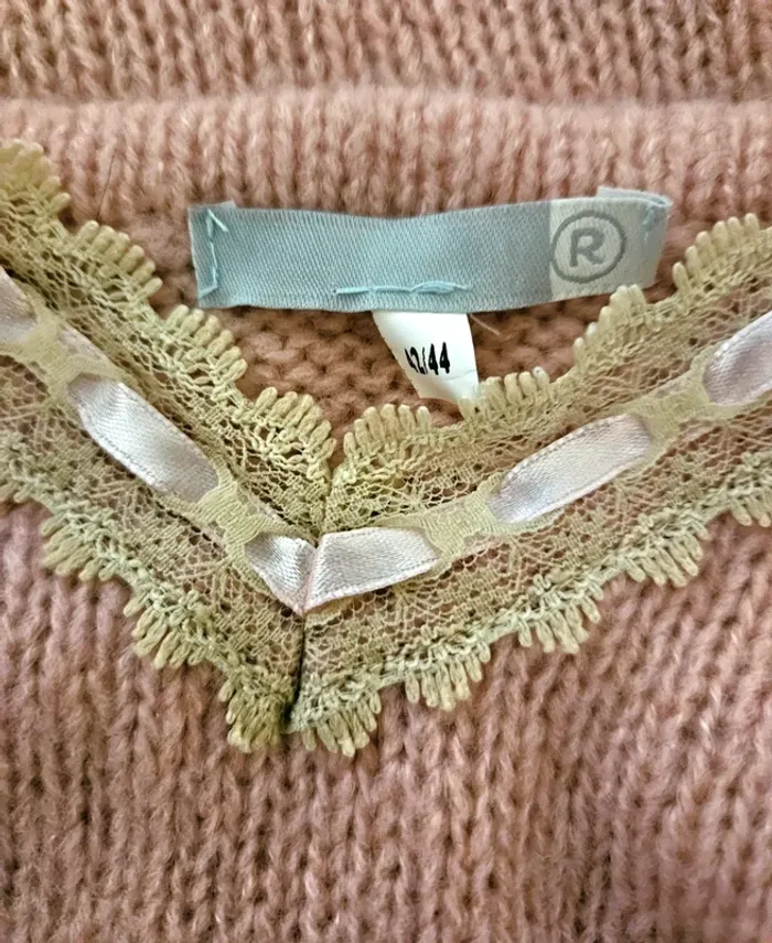 Haut top pull rose ruban dentelle La Redoute Taille 42/44 (40) Neuf - photo numéro 8