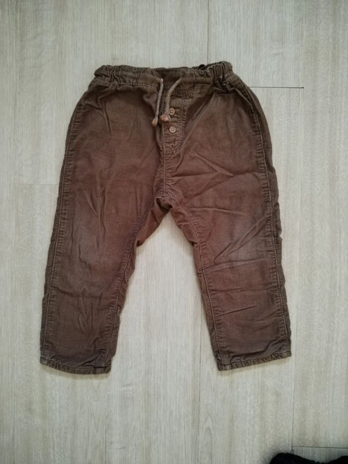 Lot 3 pantalons effet velours doublés 2 ans - photo numéro 2