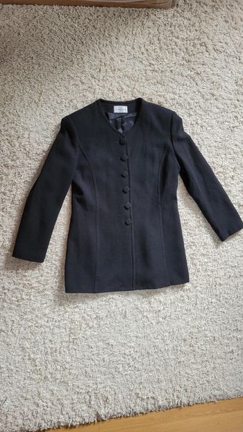 Veste longue sans col pure laine vierge