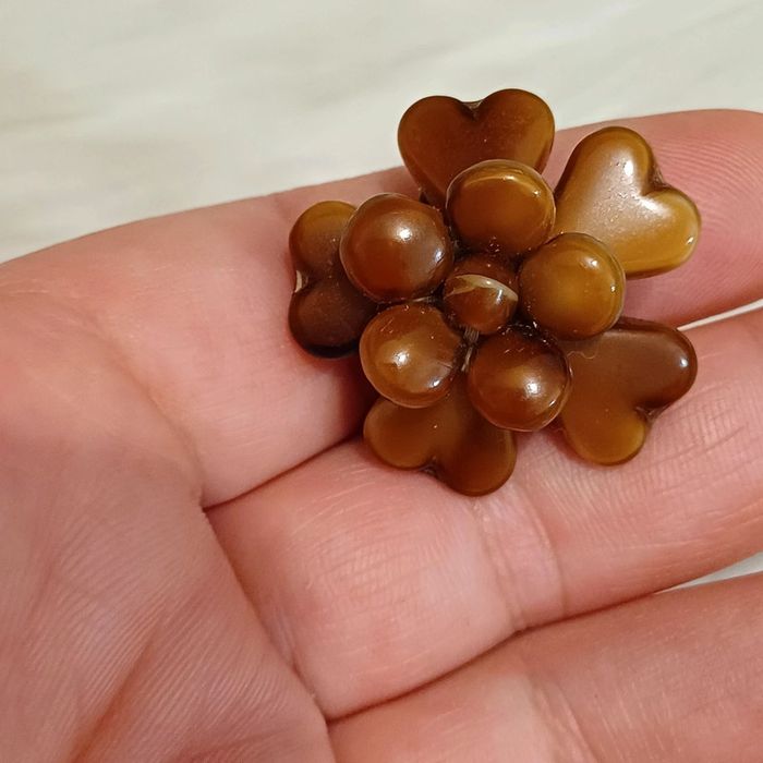 Clips d'oreilles vintage en conaline - photo numéro 5