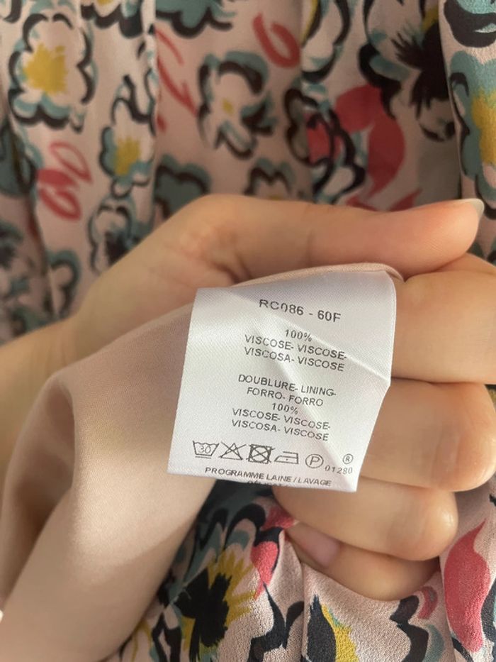 Robe fleurie rose Caroll taille 36 - photo numéro 7
