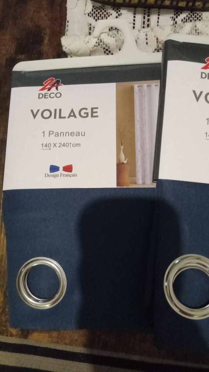 2 voilage bleu 140/240cm