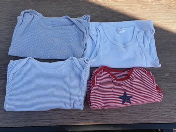 Lot de 4 bodies garçon manches courtes et sans manches 18 mois