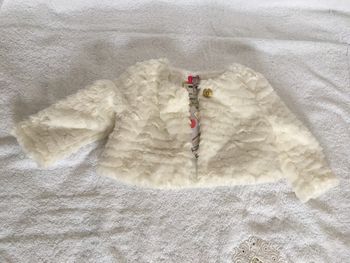 Gilet blanc velours 9mois