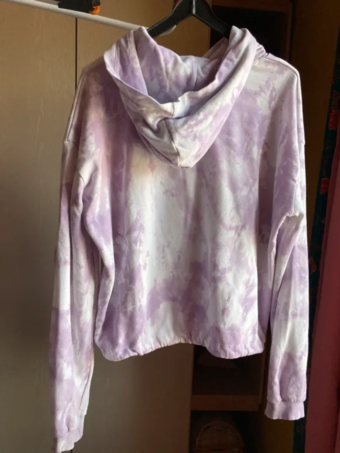Superbe sweat-shirt capuche hoodie top crop Harry Potter coton tye et dye taille S - photo numéro 2