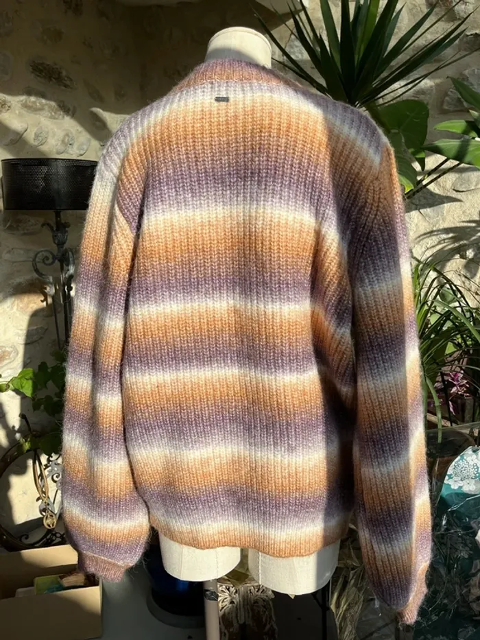 Ghanda - Pull knit tie and dye violet orange et blanc dégradé gradient - photo numéro 3