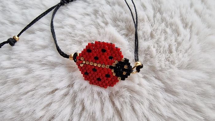 Bracelet Coccinelle tissé, taille réglable - photo numéro 3