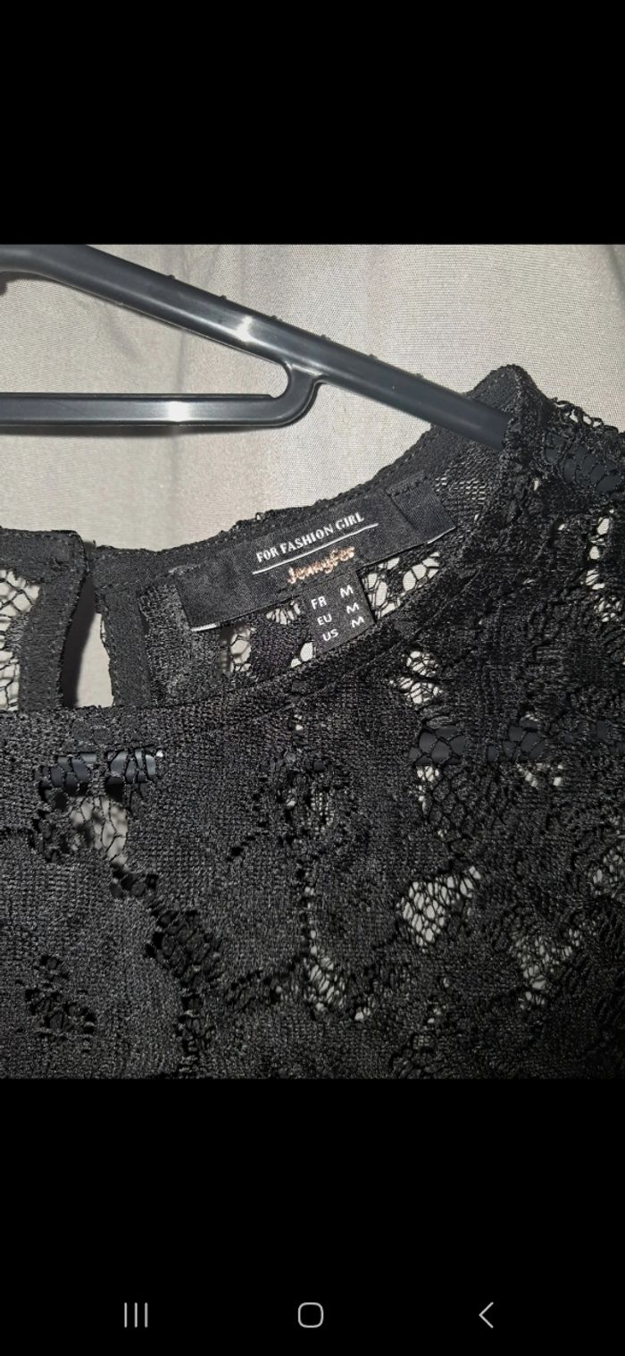 Tshirt manche courte femme été transparent noir jennyfer m - photo numéro 3