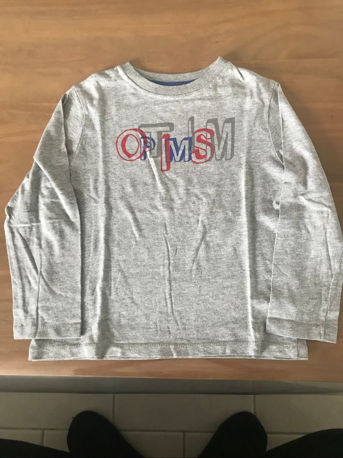 Teeshirt manches longues gris Okaïdi 8 ans - photo numéro 2