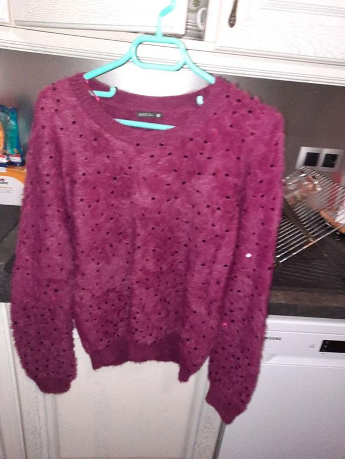 Pull manches longues à sequins Rose Framboise - taille 4 – Bréal - photo numéro 5