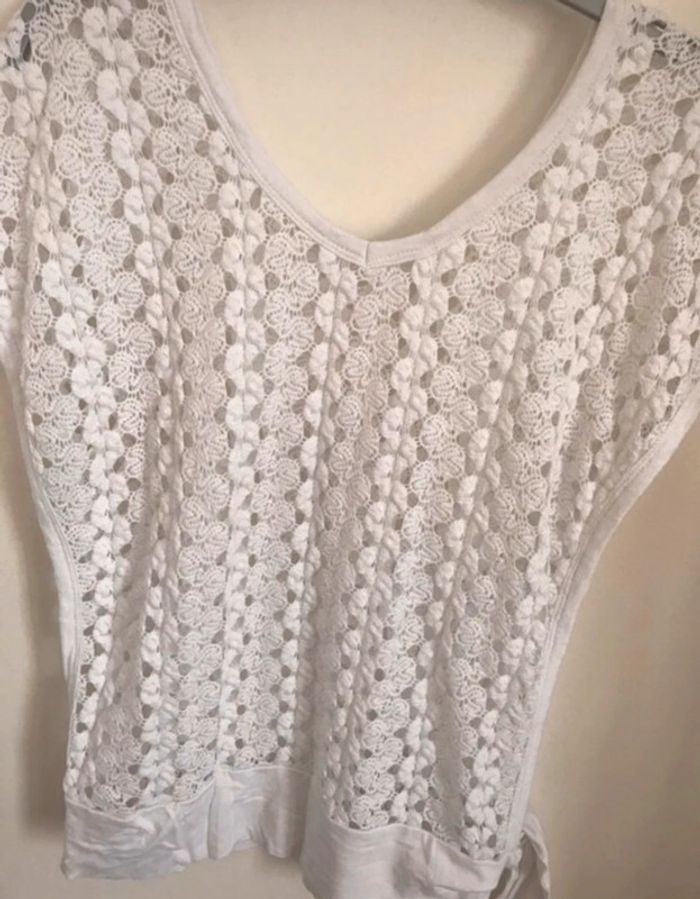 Top macramé blanc - photo numéro 3