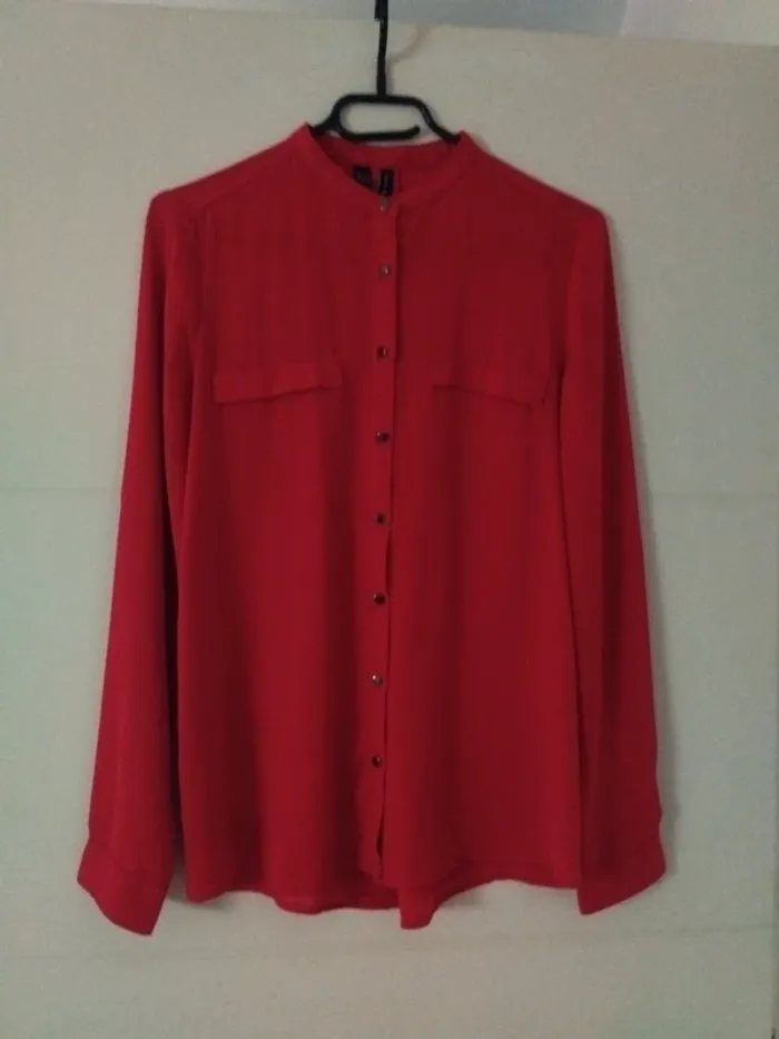 Chemise en mousseline rouge Mango XS - photo numéro 3