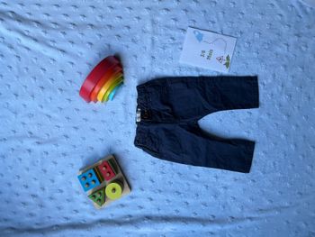 pantalon chino bleu marine 3/6 mois zara taille réglable