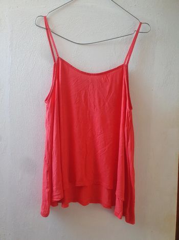 🌸 Top débardeur à fines bretelles corail 🌸 taille L/40 Mango 🌸