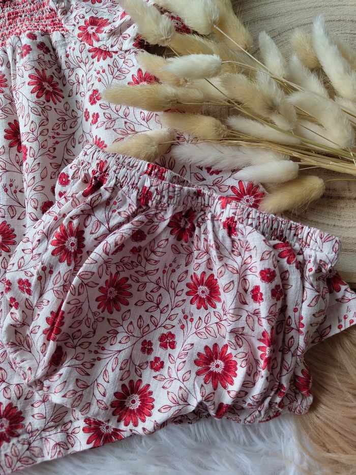 Robe fleurie et son bloomer sergent major fille 6 mois 🎀 - photo numéro 3