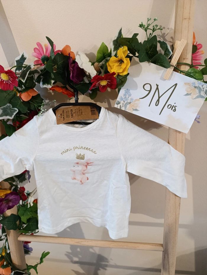 T-shirt manche longue Tape à l'oeil 9mois neuf avec étiquette