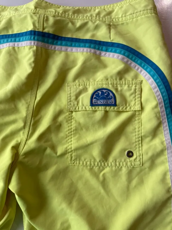 Short bain sundek jaune fluo et bleu - photo numéro 7
