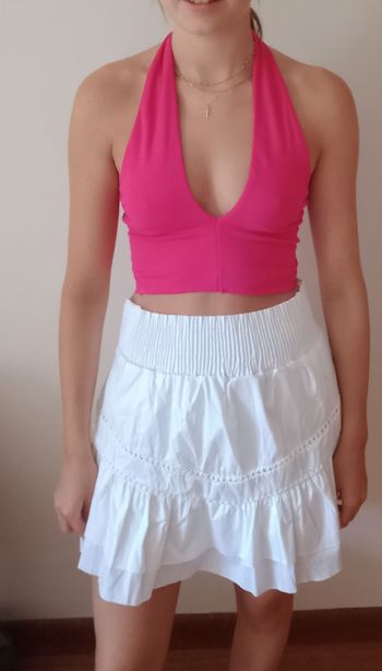 Top dos nu fushia Zara