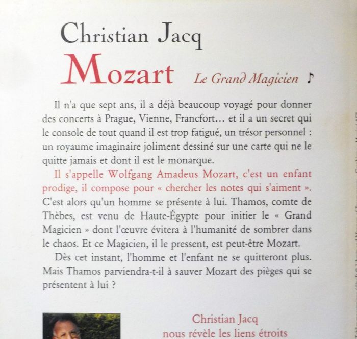 MOZART LE GRAND MAGICIEN de Christian JACQ Ed. Le Grand Livre du Mois - photo numéro 2