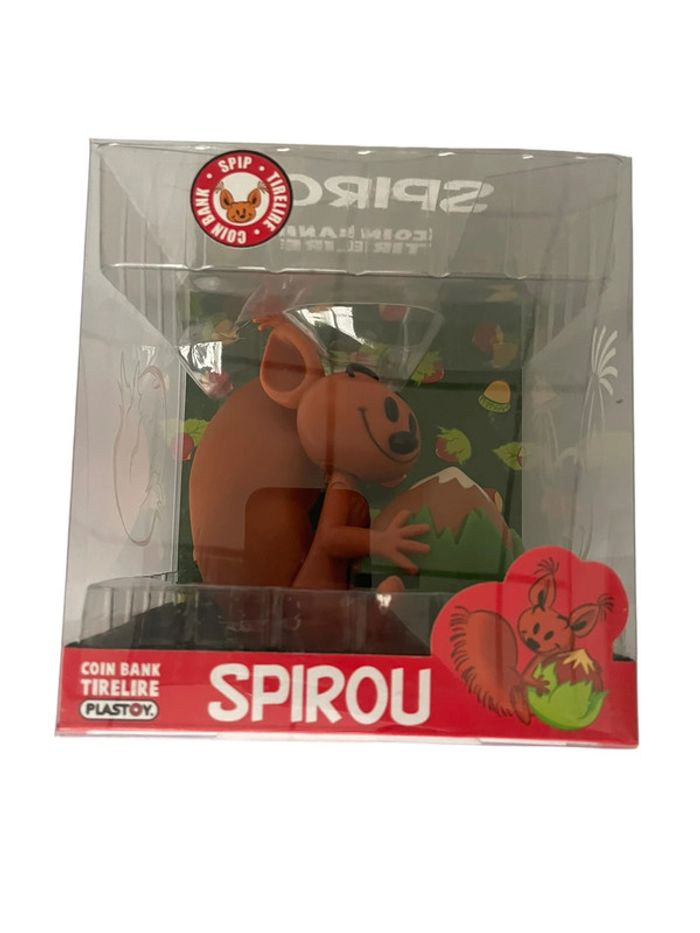 Tirelire Plastoy Spirou écureuil Spip 12 x 12 cm neuf