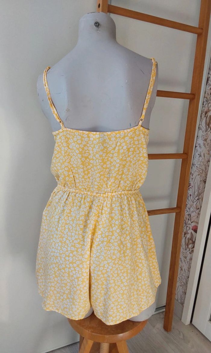 Combishort jaune fleuri blanc H&M T 42 - photo numéro 3