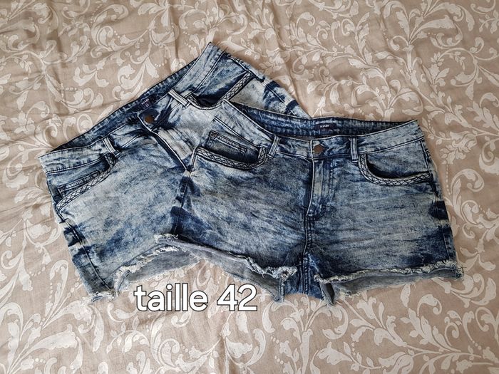 Lot de 2 shorts en jean bleu effet délavé Kiabi