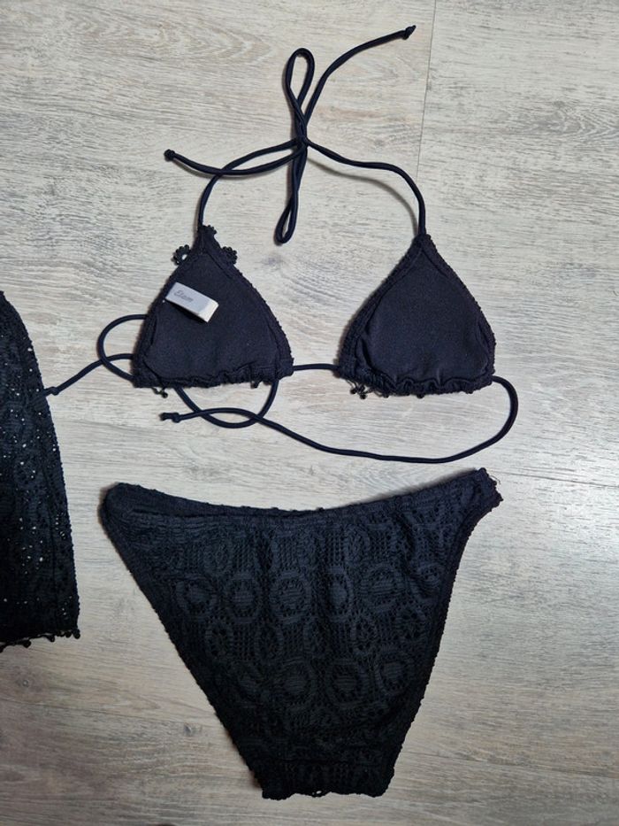 Superbe ensemble noir neuf jupe avec bikini 2 pièces Etam 34 - photo numéro 10
