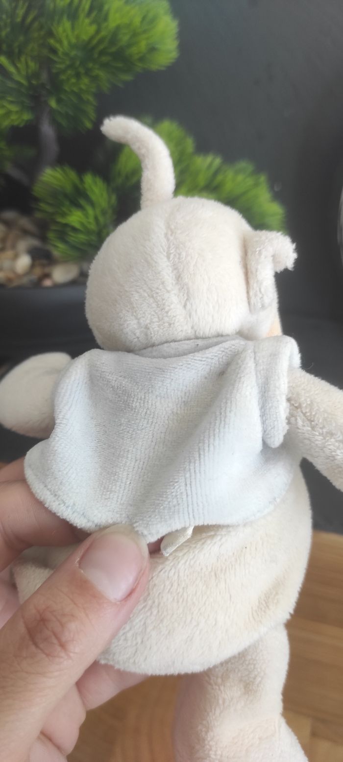 Doudou peluche jolybaby jolly baby beige bleu t-shirt petit - photo numéro 3