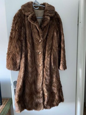 Long manteau en véritable vison 