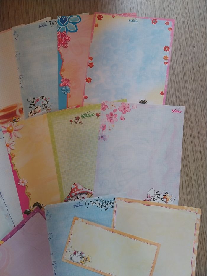 Lot de 14 Feuilles Diddl A4 + 1 Enveloppe Assortie Vintage - photo numéro 4