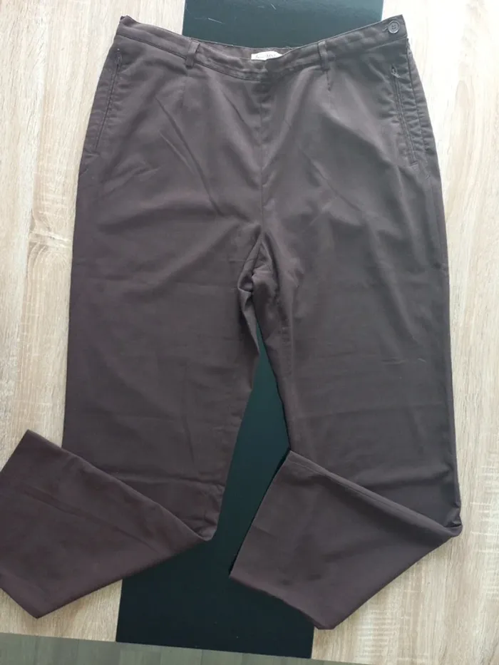 Pantalon marron femme T46 - photo numéro 4