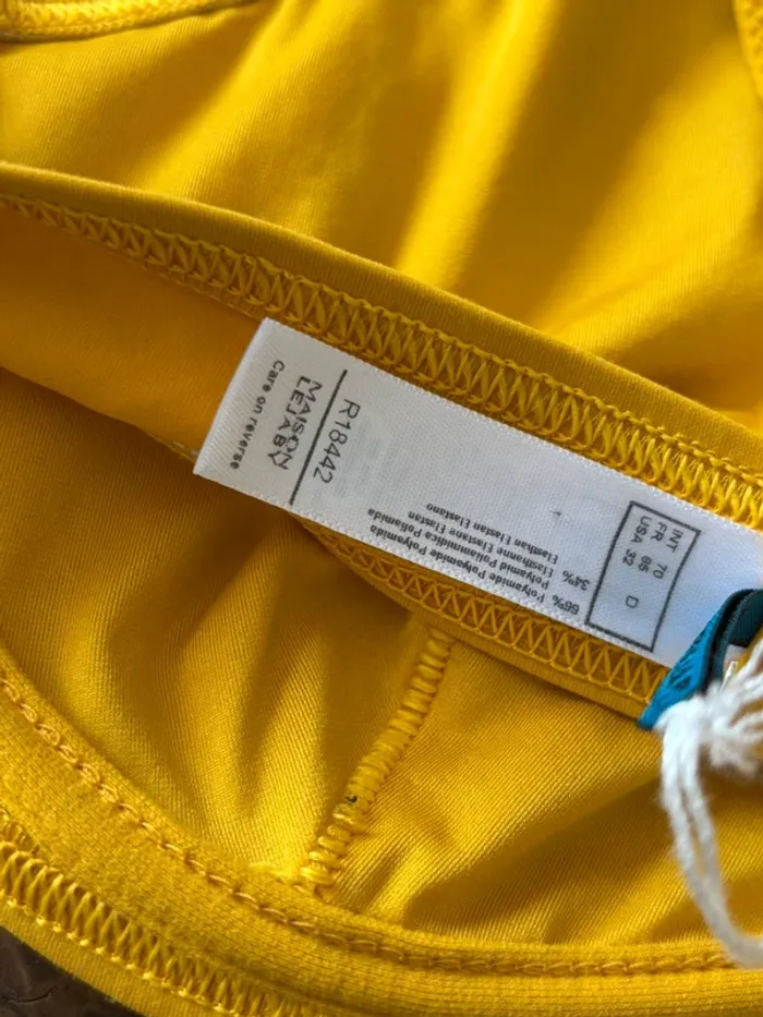 Haut de maillot de bain Maison Lejaby jaune Moutarde clous ananas - photo numéro 7