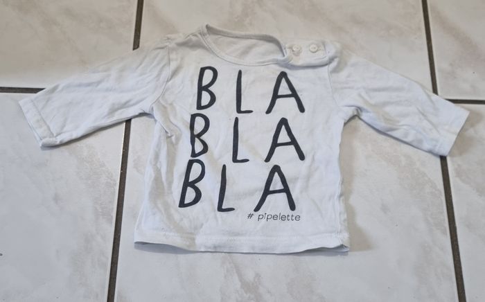 t-shirt manches longues fille blanc taille 3 mois