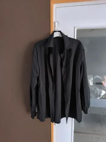 Chemise ouverte noire femme XL