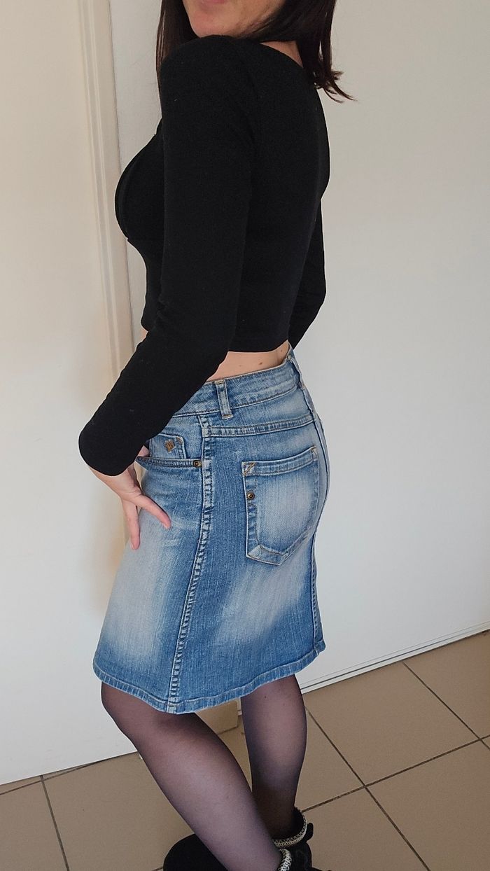 Jupe en jean H&M taille 36 - photo numéro 3