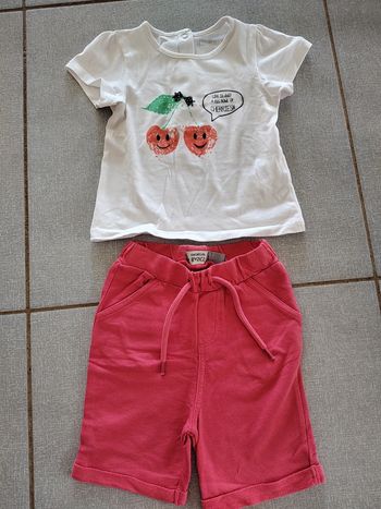 Lot t-shirt cerises pantacourt Orchestra T.18M