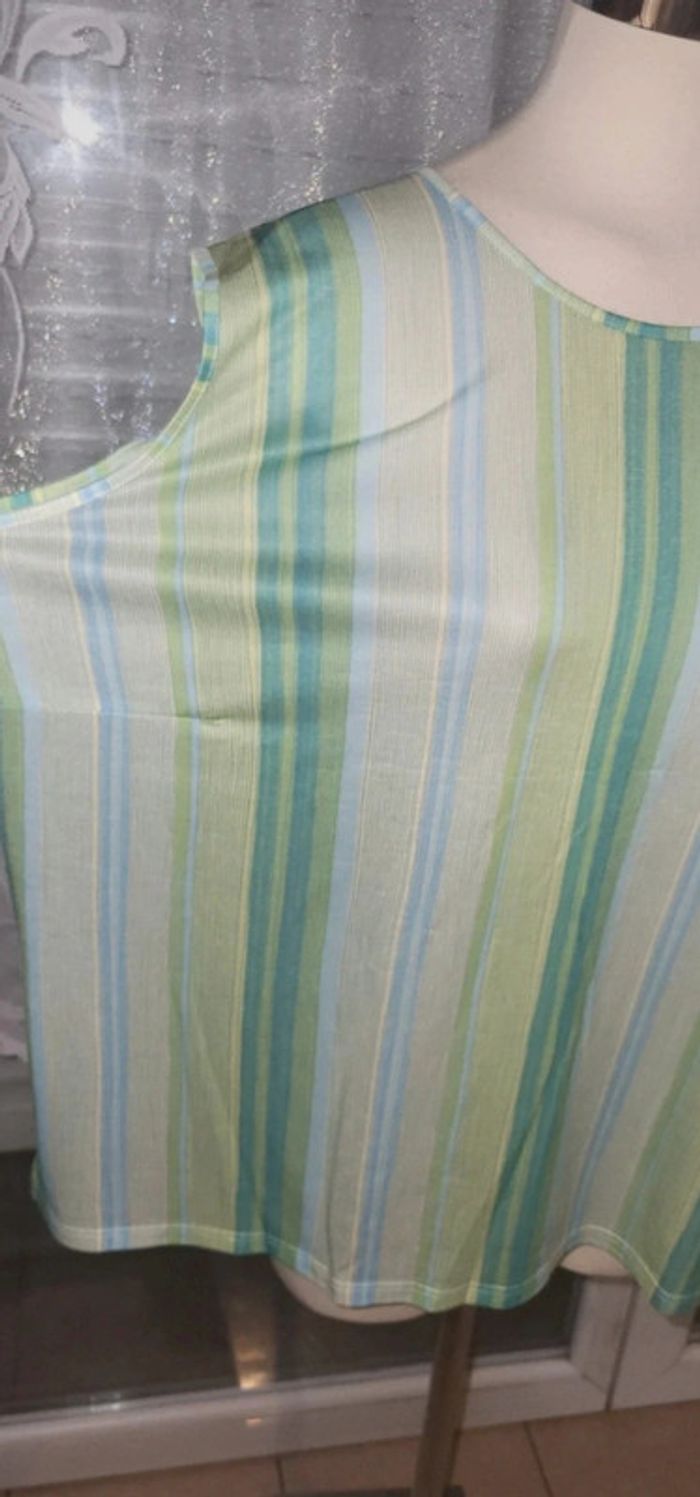 Tee-shirt sans manches à rayures colorées 50 - photo numéro 2