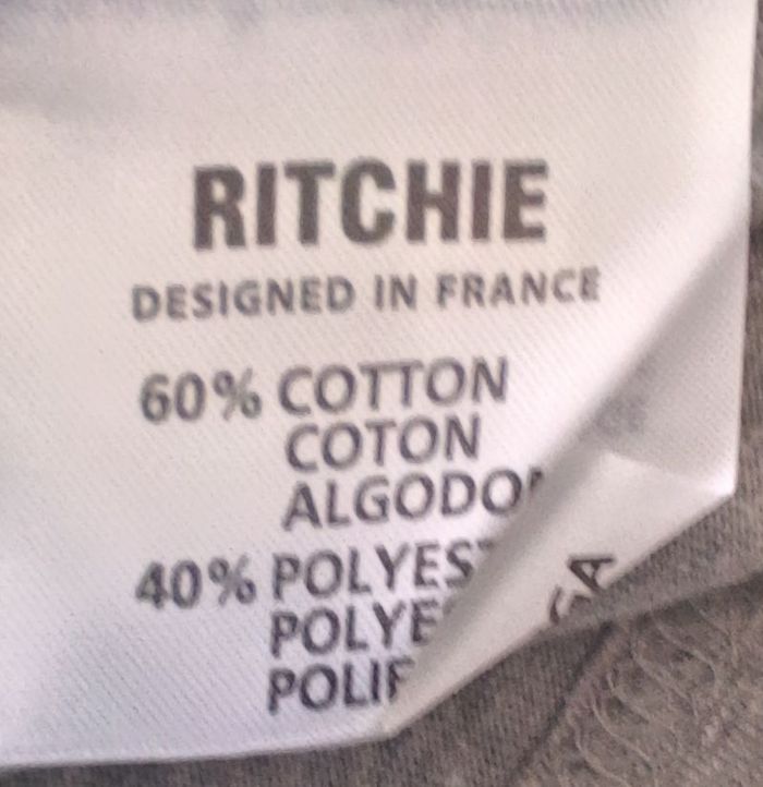 T-shirt manches courtes marque Ritchie jeans taille XXXL/3XL couleur gris pour homme - photo numéro 4