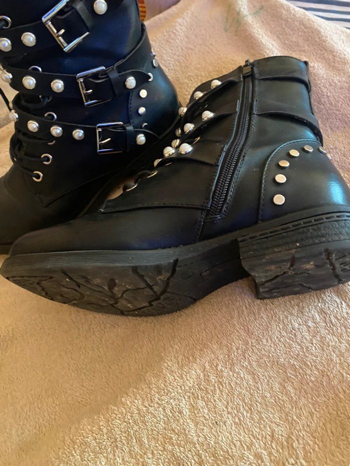 Bottines noires à perles - photo numéro 6